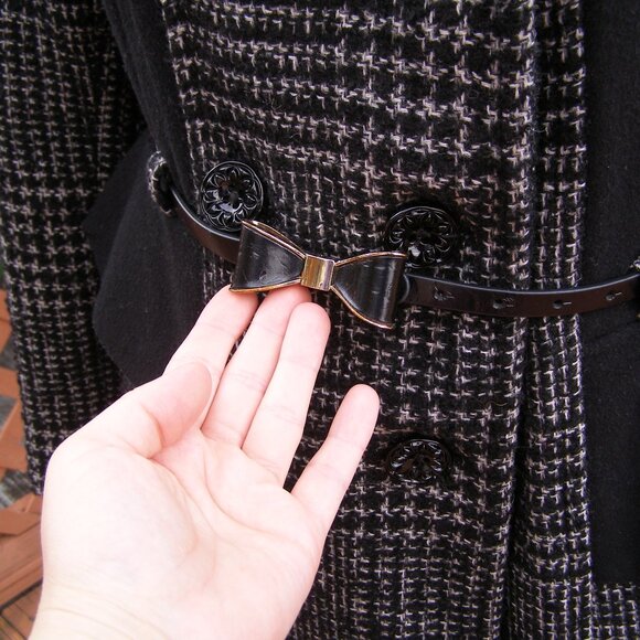 size 8/M Betsey Johnson Wool Blend Dress Coat w/Belt - Picture 12 of 16